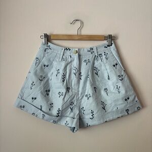 Something Navy Embroidered Tailored Shorts NWT